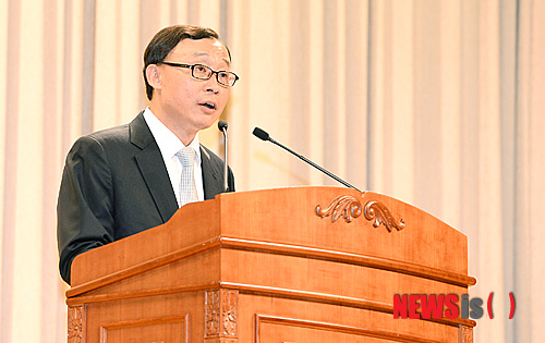 【서울=뉴시스】채동욱 총장이 30일 오전 서울 서초동 대검찰청 별관에서 열린 퇴임식에서 퇴임사를 하고 있다. 2013.09.30