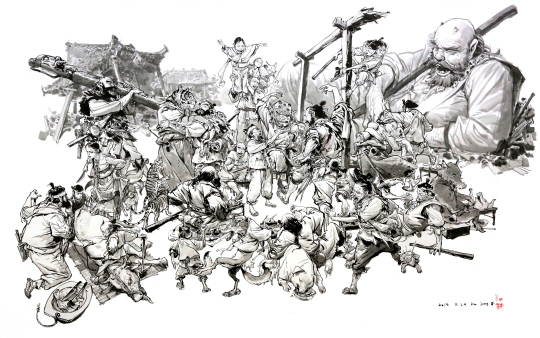 김정기 작가가 2015년 크리스티 경매에 출품한 작품 ‘한국의 전설2’(1.2 X 2m).