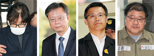 국회 ‘박근혜정부의 최순실 등 민간인에 의한 국정농단 의혹 사건 진상 규명을 위한 국정조사 특별위원회’가 초반부터 청와대 등 조사 대상 기관의 부실 보고 논란이 일고 있는 가운데 7일 예정된 청문회 주요 증인들이 구속과 증인 출석 요구서 미전달 등의 이유로 불출석할 가능성이 높아지고 있다. 왼쪽부터 최순실 씨, 우병우 전 청와대 민정수석, 정호성 전 청와대 부속비서관, 안종범 전 청와대 정책조정수석.  연합뉴스·자료사진