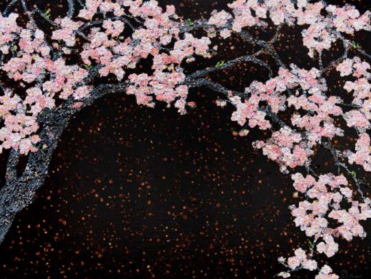 박현옥, 무한화서(無限花序) 16-2, 캔버스에 혼합재료, 90×120㎝, 2016