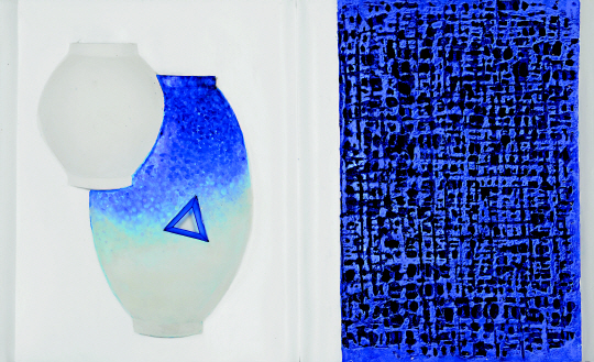 고기범, Story-푸른달빛,  91×55㎝, 혼합재료 조형 회화, 2016