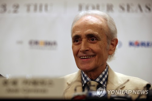 (서울=연합뉴스) 루치아노 파바로티(1935∼2007), 플라시도 도밍고(76)와 함께 ‘세계 3대 테너’로 불려온 호세 카레라스(71)가 4일 서울 서초구 예술의전당 콘서트홀에서 ‘마지막 월드 투어-음악과 함께한 인생’을 연다. 2일 광화문 포시즌스호텔에서 열린 기자간담회에 참석한 호세 카레라스.