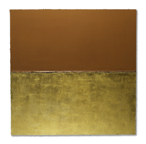 허명욱 ‘무제’ 금속 위에 옻칠과 금박, 120x120㎝, 2016-17,  아라리오 갤러리 제공