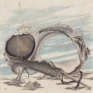 권영우, 바닷가의 환상. 한지에 채색,137.5×138㎝, 1958 국제갤러리 제공