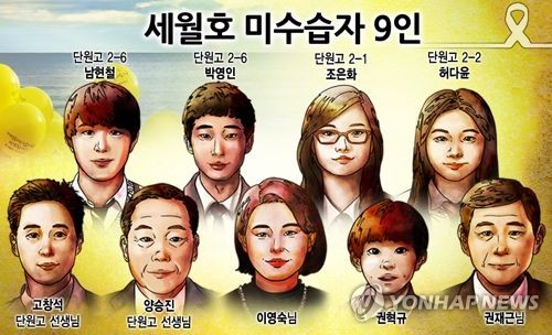 세월호 미수습자 9인 (PG) [제작 조혜인] 일러스트