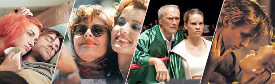 개봉 당시와 같은 형태로 상영되는 ‘재개봉 영화’에 관객들이 별다른 매력을 느끼지 못하며 재개봉 붐이 사그라들었다. 사진 왼쪽부터 ‘이터널 선샤인’ ‘델마와 루이스’ ‘밀리언 달러 베이비’ ‘노트북’.  각 수입사 제공