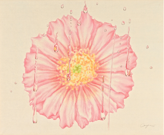 고은주, 생명의 시론-새우선인장꽃, 96×80㎝, 비단 위 채색, 2014