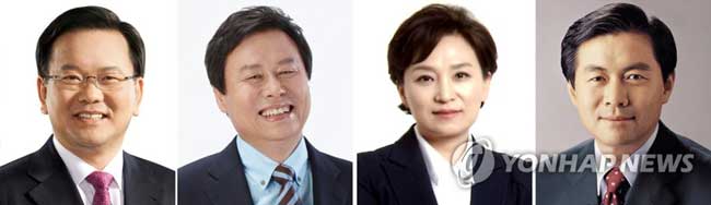 (서울=연합뉴스) 문재인 대통령은 30일 신임 행정자치부 장관 후보자에 김부겸(왼쪽부터), 문화체육관광부 장관 후보자에 도종환, 국토교통부 장관 후보자에 김현미, 해양수산부 장관 후보자에 김영춘 더불어민주당 의원을 각각 지명했다. [연합뉴스 자료사진]