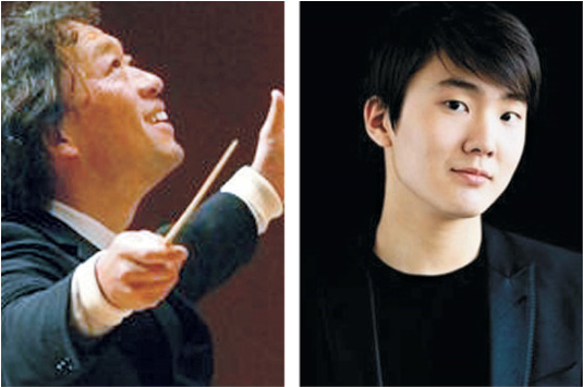 지휘자 정명훈(왼쪽)과 피아니스트 조성진.