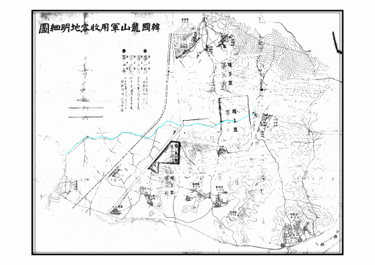 일제가 1906년 용산에 군기지를 만들기 전에 만든 군용지 지도. 용산구 제공