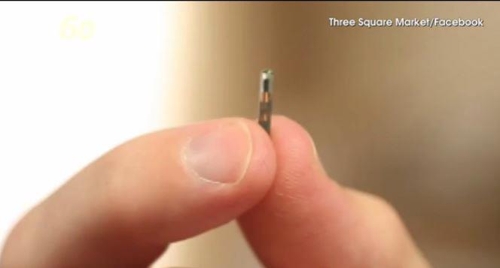 쌀알 크기의 생체 이식용 RFID 칩[스리 스퀘어 마켓 페이스북]