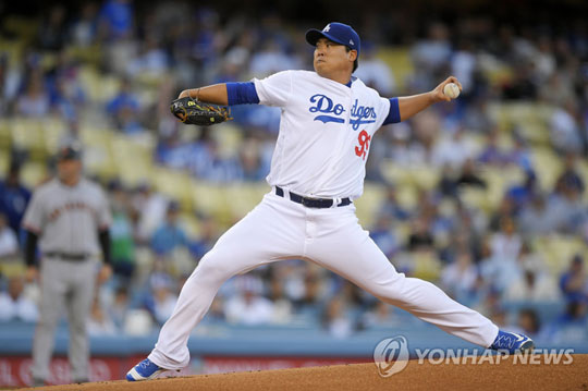 호투하는 류현진 [AP=연합뉴스]