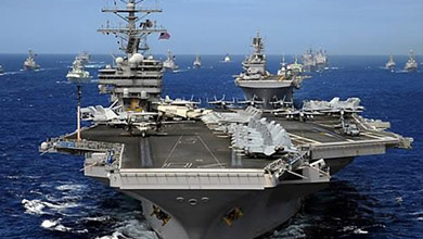 미 핵추진 항공모함 로널드 레이건 호.