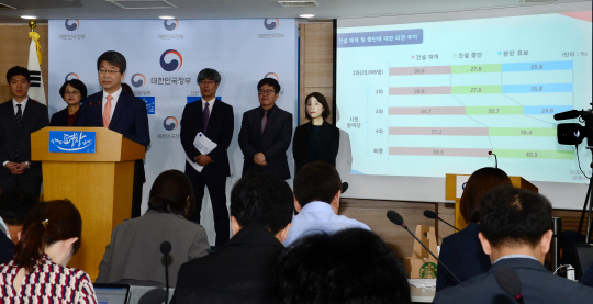 김지형 신고리 5·6호기 공론화위원장이 20일 오전 정부서울청사에서 공론화 결과에 따른 정책권고안을 발표하고 있다.