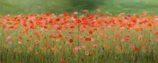 이영수, 양귀비 정원(Poppy garden) 324.4×260.6cm, 캔버스 위에 오일, 2017. 이영수 작가 제공