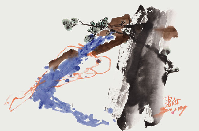 최형주, Drawing-夕(석), 화선지에 수묵담채, 70×45㎝, 2017