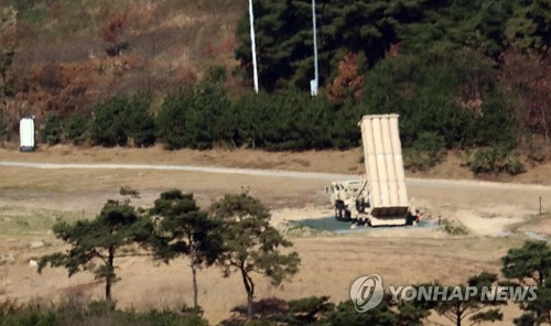 경북 성주 사드 기지의 발사대 [연합뉴스 자료사진]
