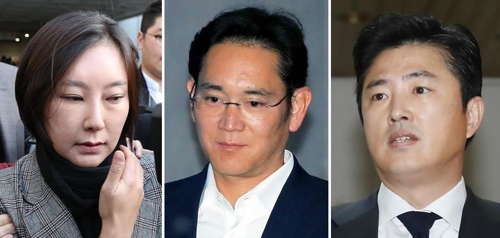 장시호씨(왼쪽)·이재용 삼성전자 부회장(가운데)·고영태씨(오른쪽) [연합뉴스 자료사진]