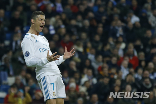【마드리드=AP/뉴시스】 새 역사를 쓴 호날두