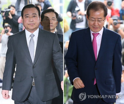 홍준표 대표(오른쪽)와 이완구 전 총리 [연합뉴스 자료사진]