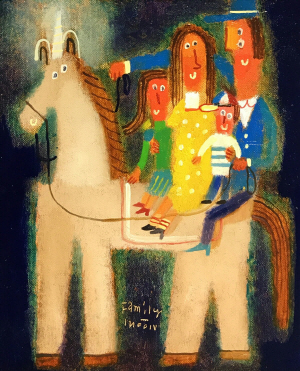 문형태, 가족(Family)(부분), 캔버스에 유채, 27.3×22㎝, 2017. 한국미술경영연구소 제공