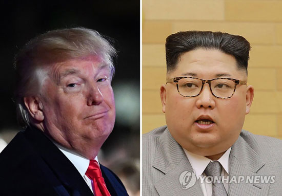 핵위협으로 지구촌의 긴장을 높이고 있는 북미정상[연합뉴스 자료사진]