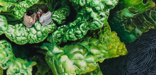 인순옥, 상생, 캔버스 위에 아크릴, 178×90㎝, 2007