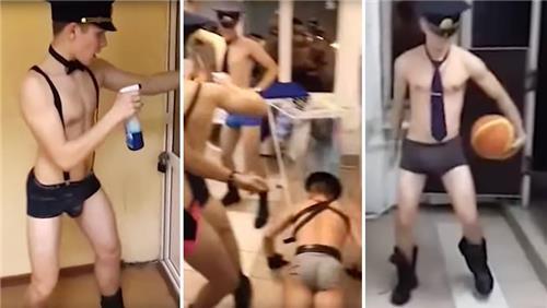 반나체로 에로틱 댄스를 추는 러시아 조종사 양성대학 학생들 [RT 인터넷 사이트]