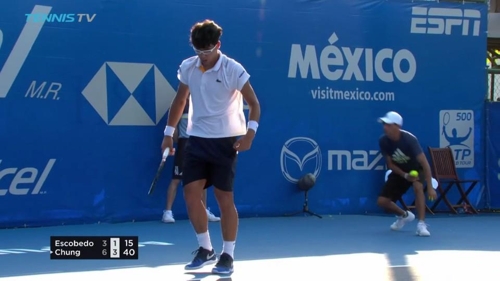 정현의 경기 모습. [테니스TV 중계화면 캡처]