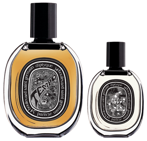 딥티크의 뗌포 오드 퍼퓸(왼쪽)과 플레르 드 뽀 오 드 퍼퓸.  신세계인터내셔날 제공