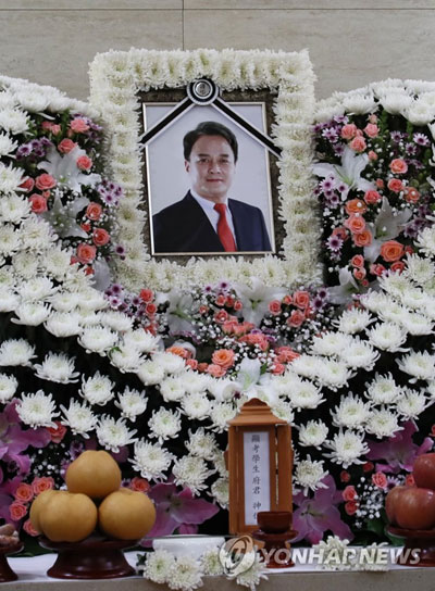 (서울=연합뉴스) 배우 고 조민기의 빈소가 지난 9일 서울 광진구 건국대학교 장례식장에 마련됐다.2018.3.10 [사진공동취재단=연합뉴스]