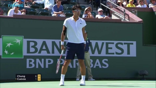 정현의 경기 장면. [테니스TV 캡처]