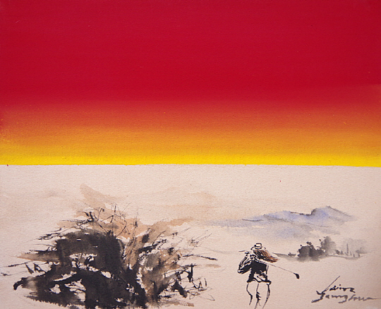 그녀의 마음은 설레어옵니다. 2018년은 희망 가득한 일들이 그녀를 기다리고 있을 것을 알고 있기 때문입니다. 2018년 작.  김영화 화백