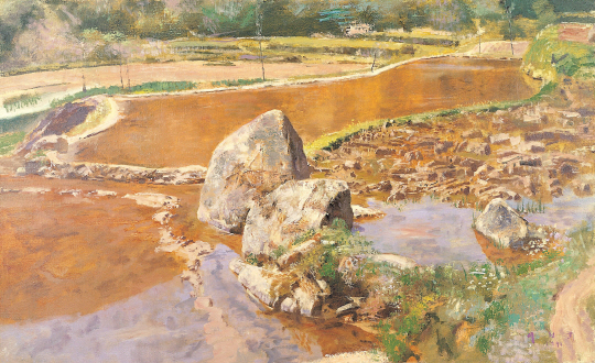 이원희, 사기동에서, 90×145㎝, 캔버스에 유채, 1991
