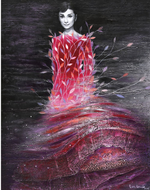 이인옥, 꽃이 피다, 혼합재료, 116×91cm, 2016  나인블럭 아트스페이스 제공