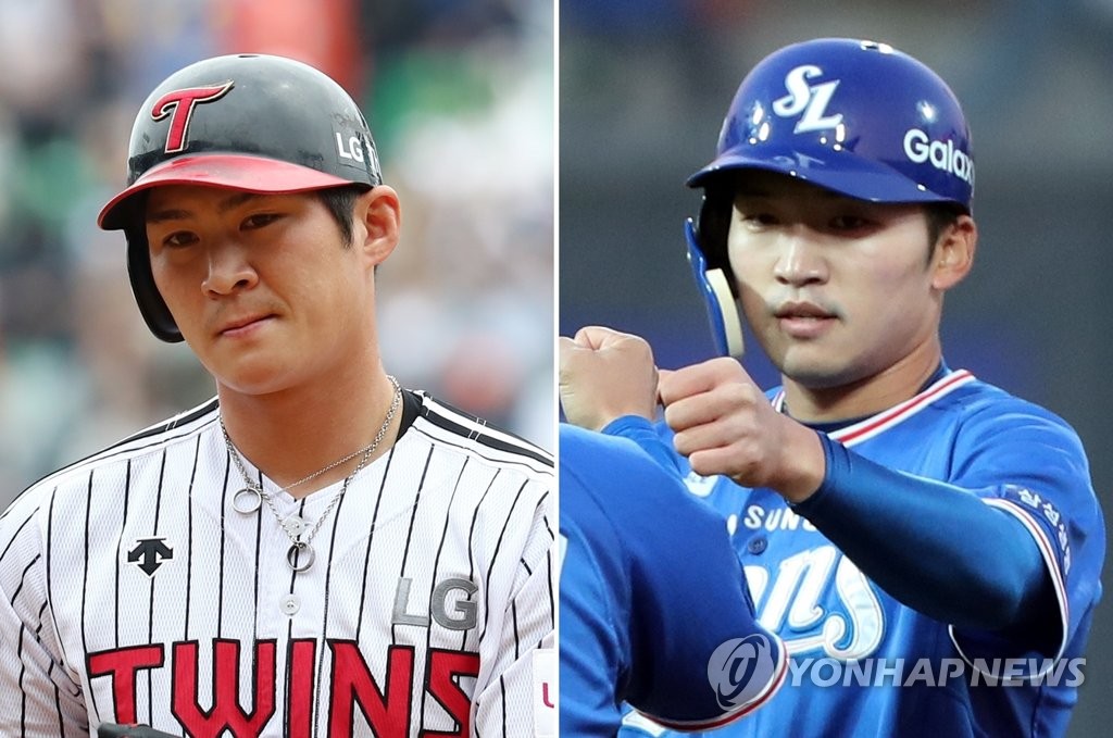 야구선수 오지환(왼쪽)과 박해민 [연합뉴스 자료사진]