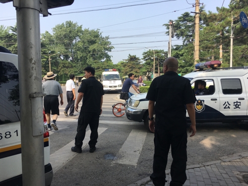 중국 공안, 조어대 인근 경비 강화 (베이징=연합뉴스)