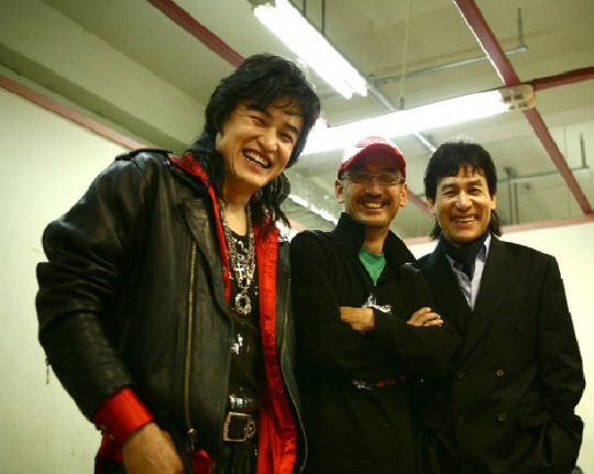 ‘라디오 스타’ 첫 촬영 때. 왼쪽부터 박중훈, 이준익, 안성기.