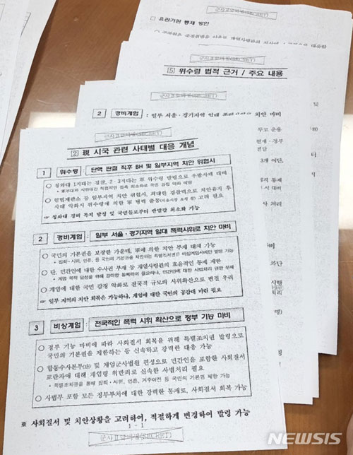 【서울=뉴시스】 국방부가 23일 오후 논란이 일고있는 국군 기무사령부의 계엄령 검토 문건을 국회 국방위원회에 제출했다. 2018.07.23.(사진 = 백승주 자유한국당 의원실 제공)