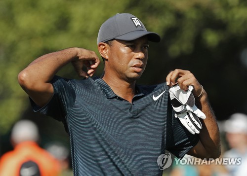 PGA 챔피언십 1라운드 우즈 [AP=연합뉴스]