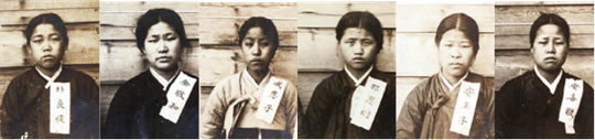 3·1 운동 1주년인 1920년 만세운동을 주도한 배화여학교 출신 박양순·김경화·성혜자·소은명·안옥자·안희경(왼쪽부터) 선생이 일본 경찰에 체포돼 옥고를 치를 당시 일제의 감시대상 인물 카드에 수록된 사진. 국가보훈처 제공