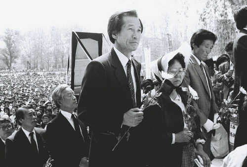 조성만 민주국민장 영결식 참석한 곽태영 [연합뉴스 자료사진]