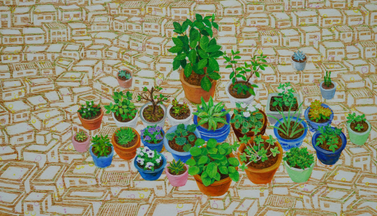 도지성, 도시-어머니의 정원, 90×73㎝, 캔버스에 혼합재료, 2018