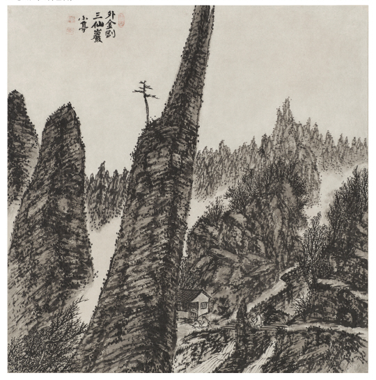 소정 변관식, 외금강 삼선암, 종이에 수묵담채, 63×64.5㎝, 1960년대. 노화랑 제공