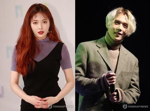 현아(왼쪽)와 펜타곤 이던(오른쪽)[연합뉴스 자료사진]