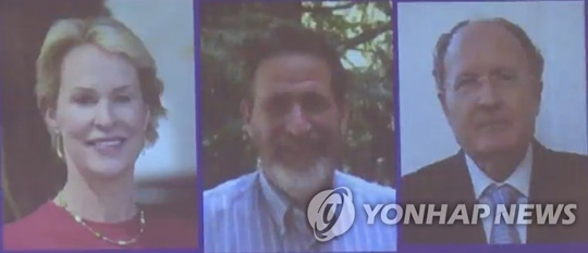 노벨화학상 프랜시스 아널드, 조지 P. 스미스, 그레고리 P. 윈터(왼쪽부터) [노벨위원회 유튜브 캡처]