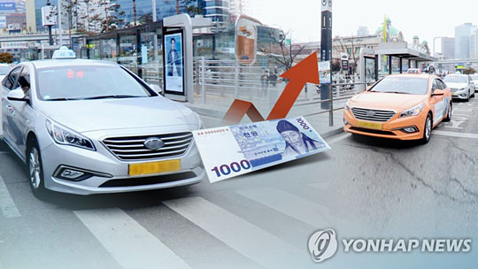 택시 기본요금 인상 추진(CG)[연합뉴스TV 제공]