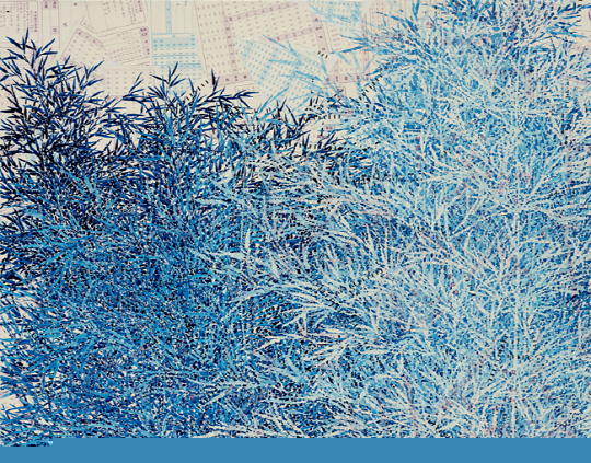 안원태, 명륜동대나무5, OMR지에 먹, 수간채색(水干 彩色), 60×47㎝, 2018