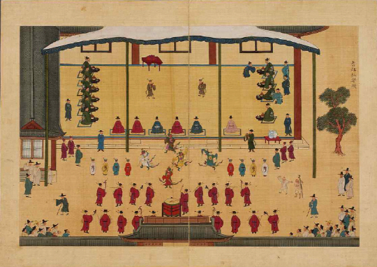 기로신들의 연회모습을 그린 기사사연도(耆社私宴圖).  문화재청 제공