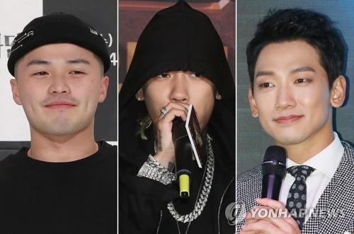 마이크로닷, 도끼, 비(왼쪽부터)[연합뉴스 자료사진]